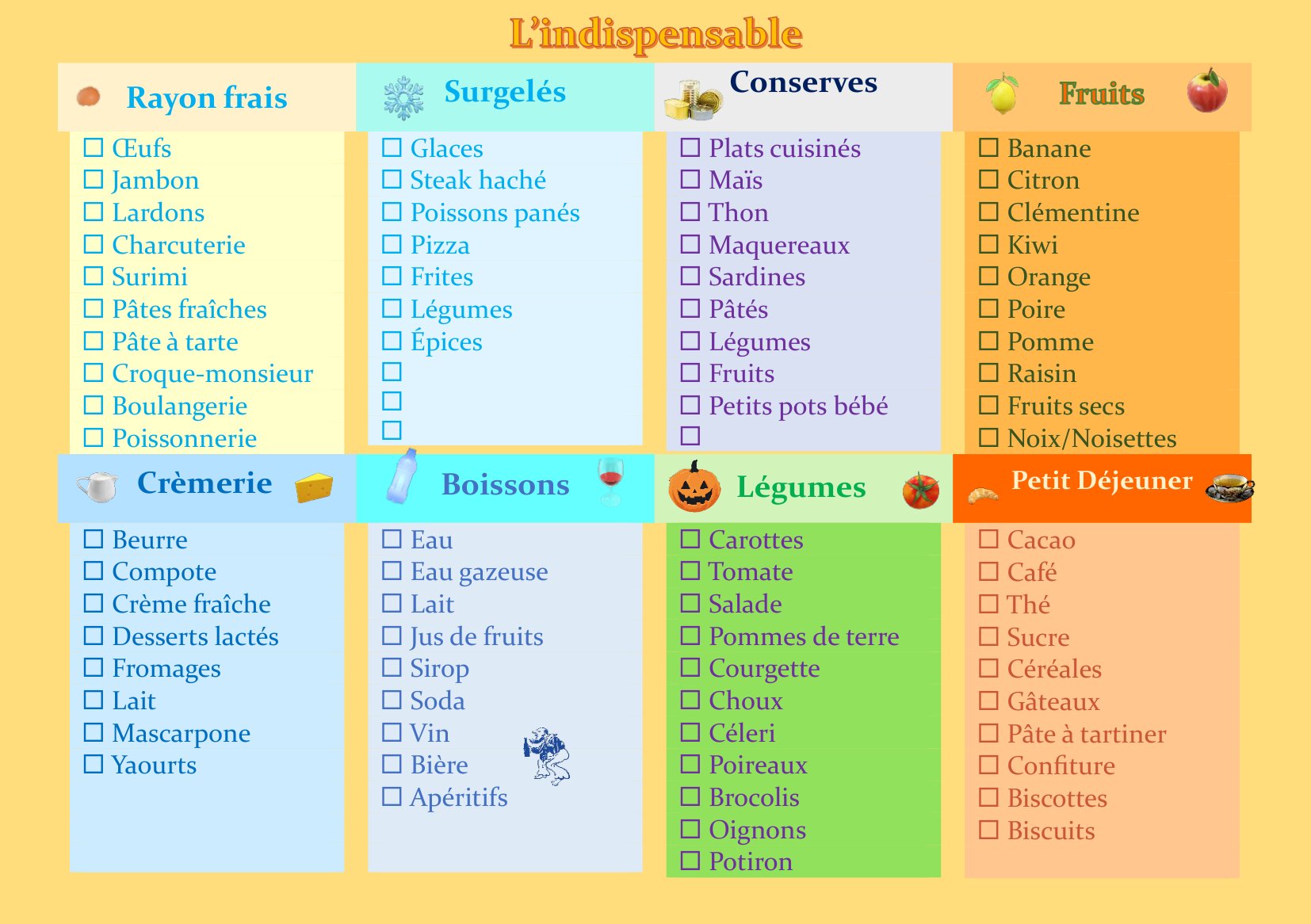 Liste de courses
