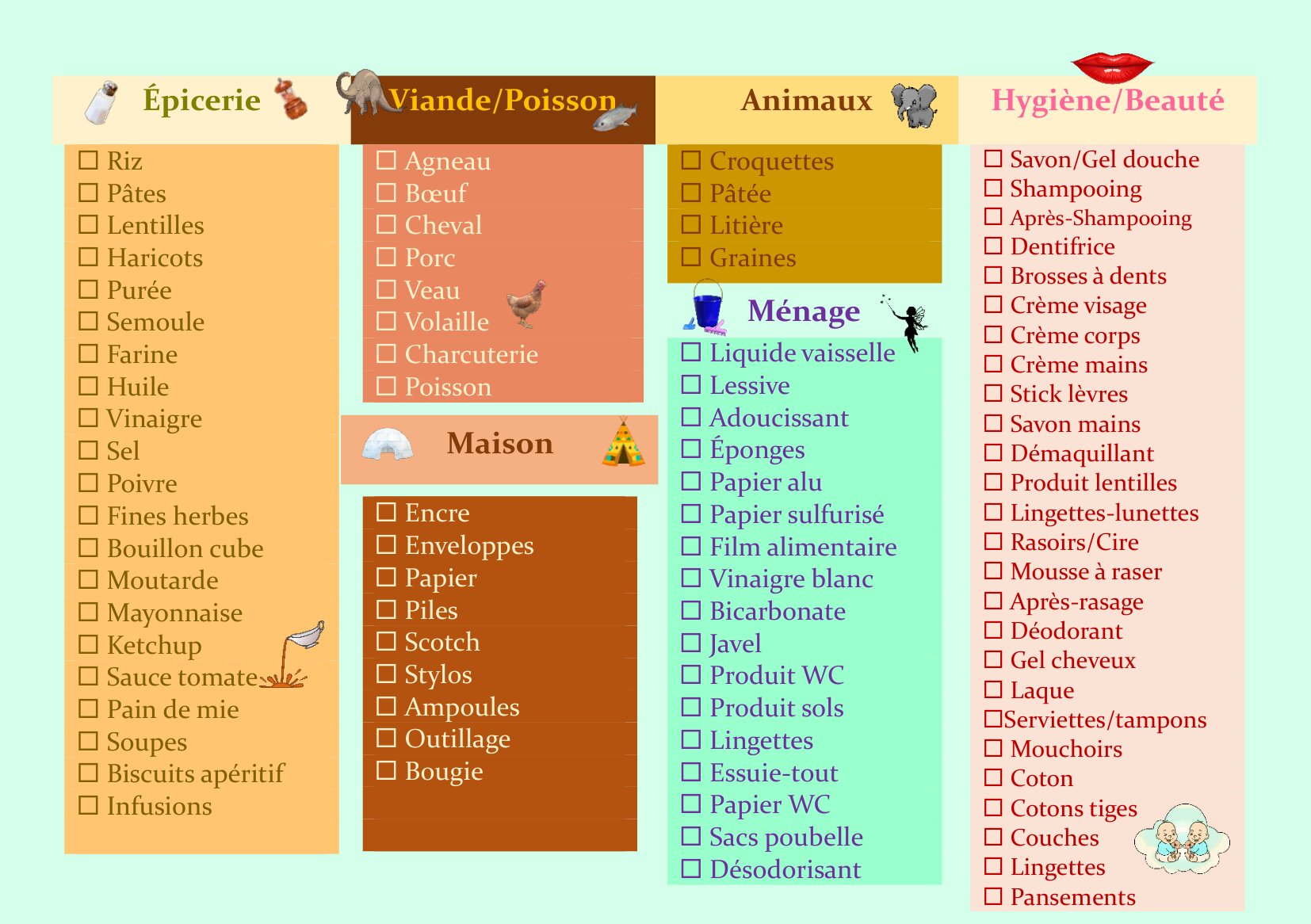Liste de courses